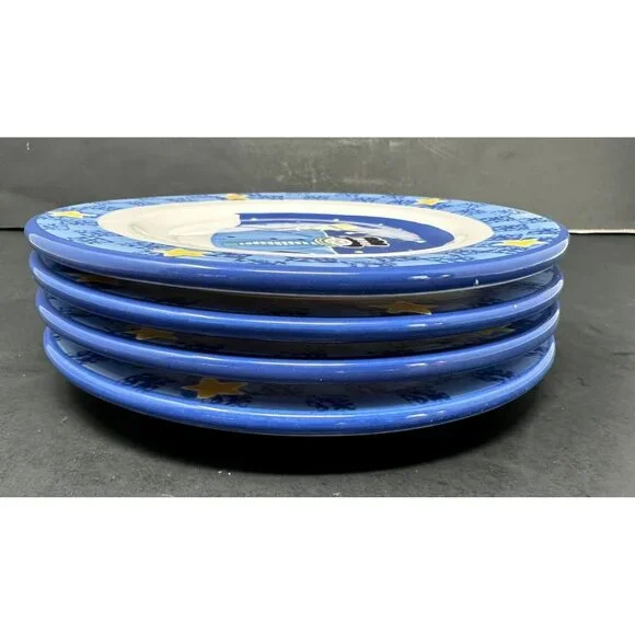 Vtg 4 SANDI GORE EVANS S'MORES THE MERRIER Jolly Follies Salad Plates Snowman - Picture 8 of 13